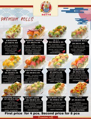 Premium sushi roll