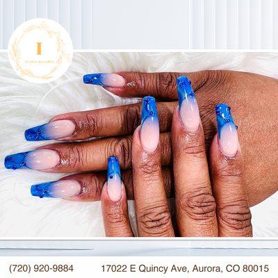 Blue tips, sweet and chic! iNails & Lash, the best nail design you seek!
_______________________
 & 
 17022 E Quin