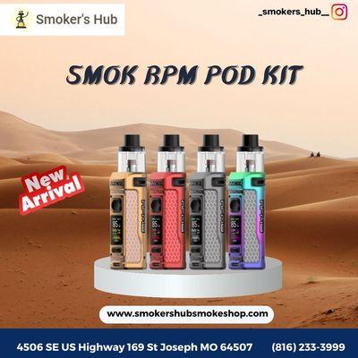 Smoker's Hub in St. Joseph, MO is pleased to offer the SMOK RPM Pod Kit, providing vapers with a versatile and user-friendly vaping device.