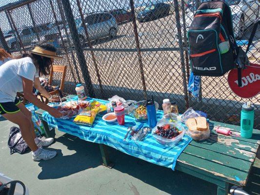 A little celebration after Open play Pickleball.