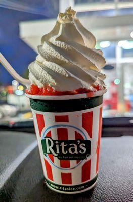 Strawberry Gelati with frozen vanilla custard