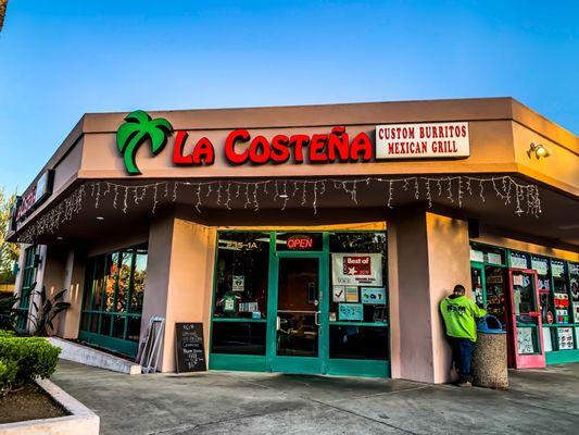 Lots of parking. Next to liquor store for drinks to go with your burrito.