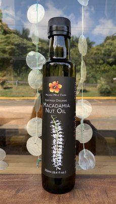 Organic Macadamia Nut Oil pressed here at the Market