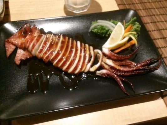 Ika maru yaki....grilled whole squid in teriyaki sauce.