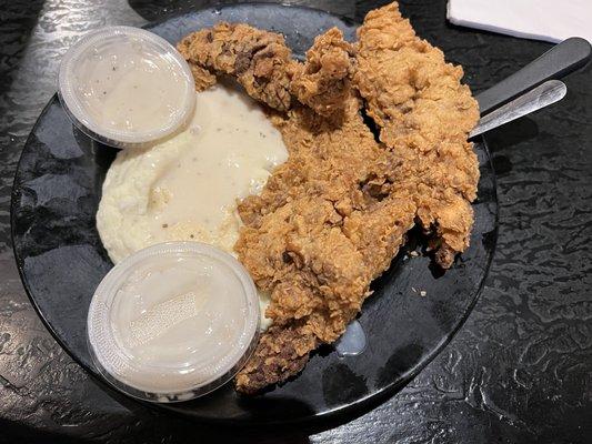 Steak Fingers Dinner w/ mashed potatoes & gravy