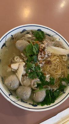 Tung kee egg Combination Noodle Soup sans the shrimp.