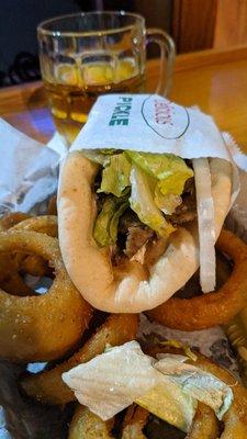 Gyro with onion rings