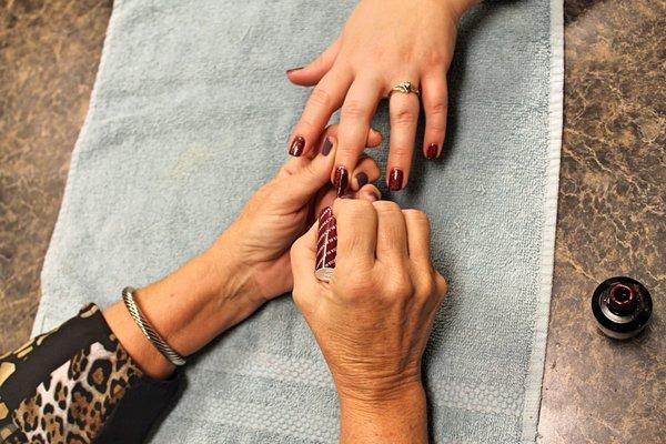 Need a manicure? We are the perfect place for you!
 signature manis - 30mins for $25
 ultimate manis - 1hr for $35
 or Shellac - 1hr for $45