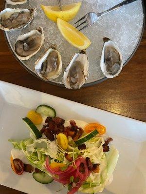 oysters and wedge salad