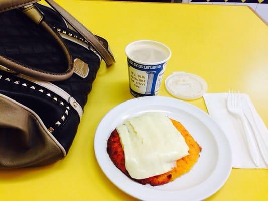 Sweet corn cake w/cheese and the best Colombian coffee!!! Delicious