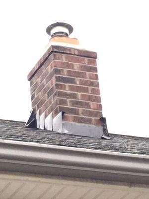 The rebuilt furnace chimney.  No more leaks!