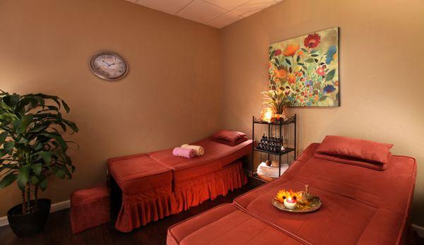 Private reflexology room for two.