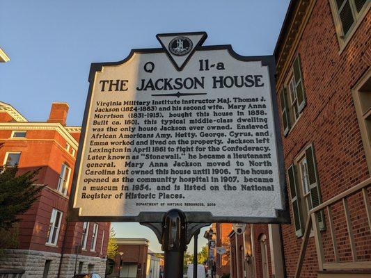 The Jackson House Historical Marker, Lexington