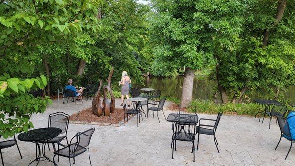 Lovely riverside patio.