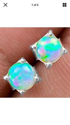 Fire Opal stud ....