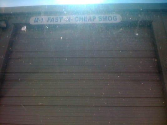 Garage entrance to fast and cheap smog