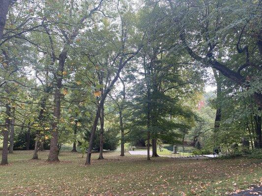 Sylvan setting next to the Twin Lakes scattering gardens.