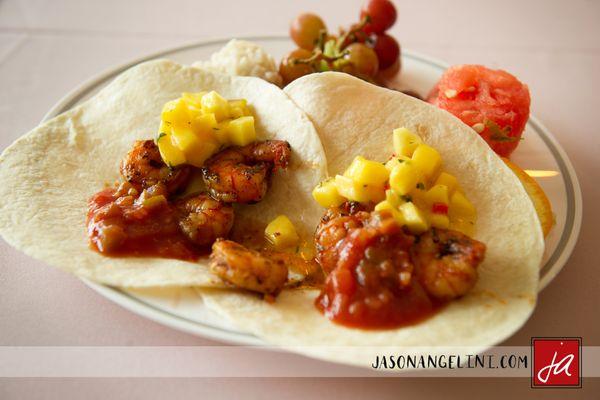 Shrimp Tacos w/ Mango  Salsa