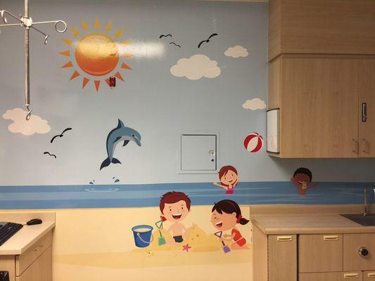 We printed and installed this custom vinyl wall covering at Ros Robles Hospital in Thousand Oaks, California.