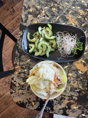 House salad and cucumber salad