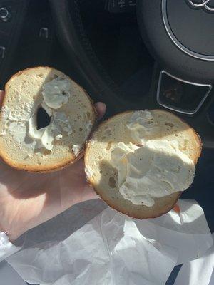 Just lazy. For someone on the go this is not ideal. I guess I'll now have to order my bagel with cream cream with a side of a knife