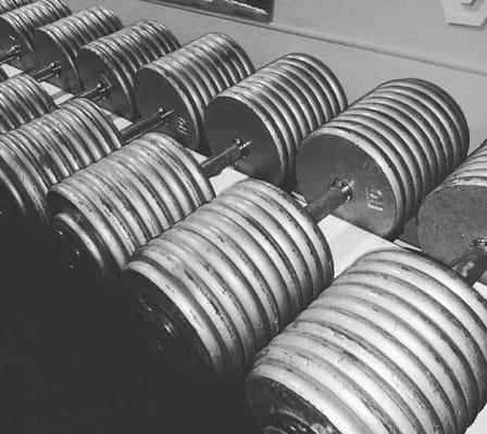 Our kick ass 200 pound dumbbells!