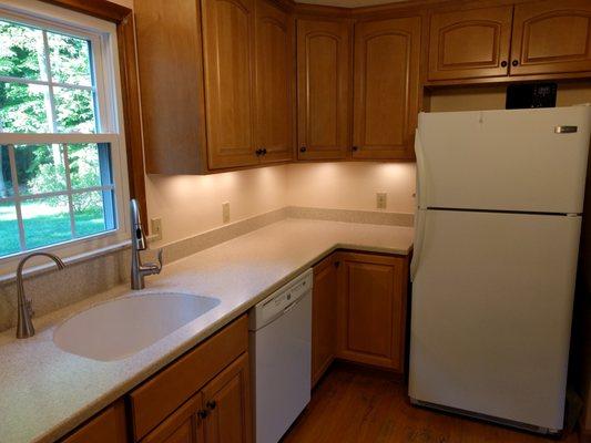 Seville cabinets and Corian countertop in South Windsor.