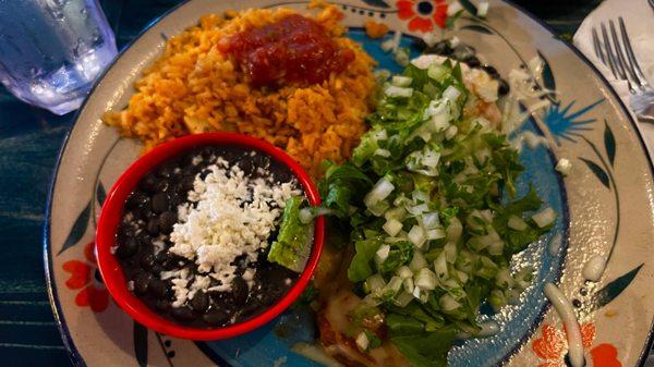 Burrito with added lettuce, onions, cilantro