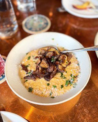 polenta with fried mushrooms