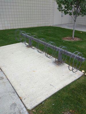 Low quality old fashioned bike racks