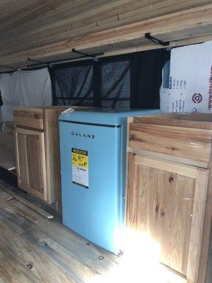 Cabinets refrigerator tiny home