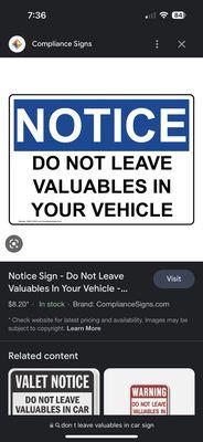 Simple sign