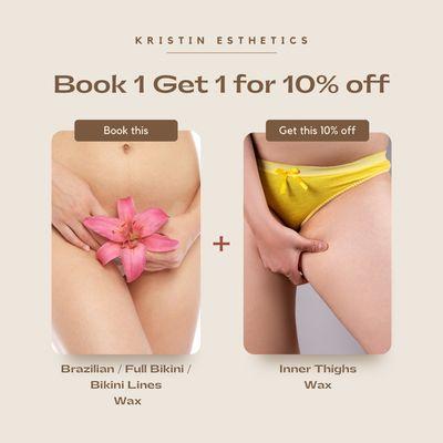 Waxing add on. Save 10% !