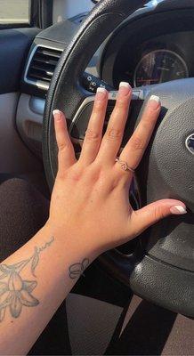 Short french tip gel full set by Minh