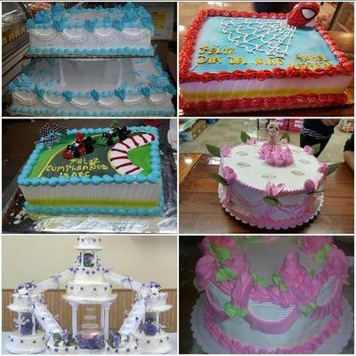 Some of our cakes for birthdays, weddings, and other occasions