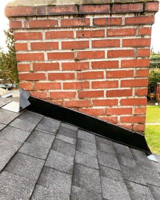 After replacing chimney metal flashing