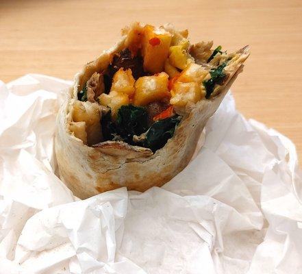 Spinach and mushroom breakfast burrito. Photo doesn't do it justice - it's fantastic!