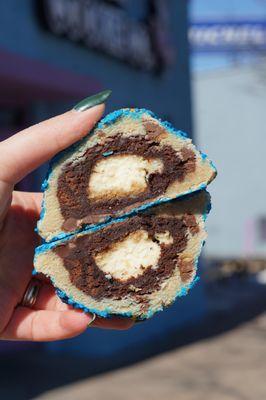 XL Brownie Cheesecake Stuffed Cookie