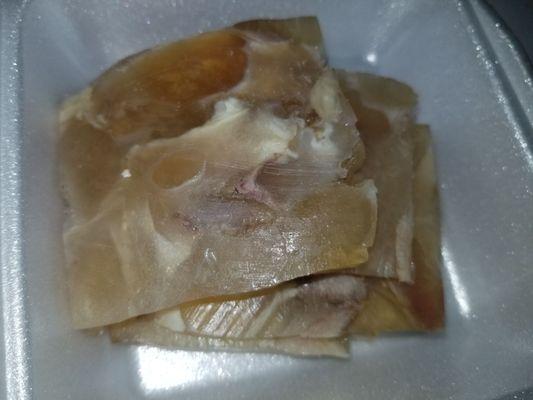 Ice cold tendon.  I had to reheat everything...why?