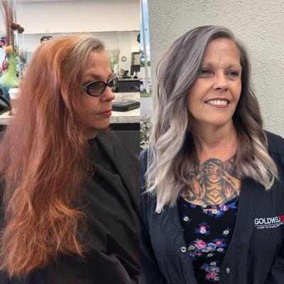 Before & after cut, Color & Style by Jeni!