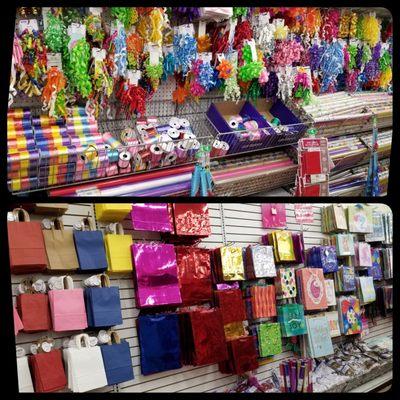 Buy all of my gift bags, bows, wrapping paper and party platesxand napkins here. Beautiful and cheap!