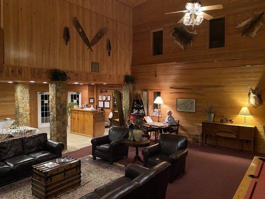 Interior...with a great puzzle working area and pool table.