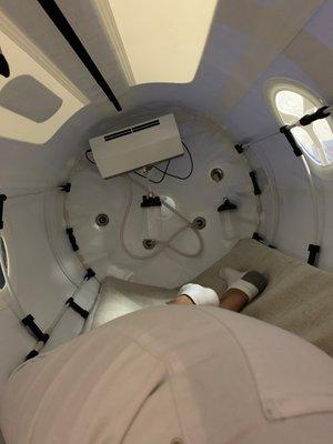 Me inside the hyperbaric chamber  Healing everything and allows me to focus my thoughts.