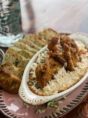 Special: crab dip with a full soft shell crab on top