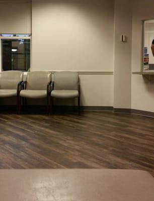 Early morning waiting room.