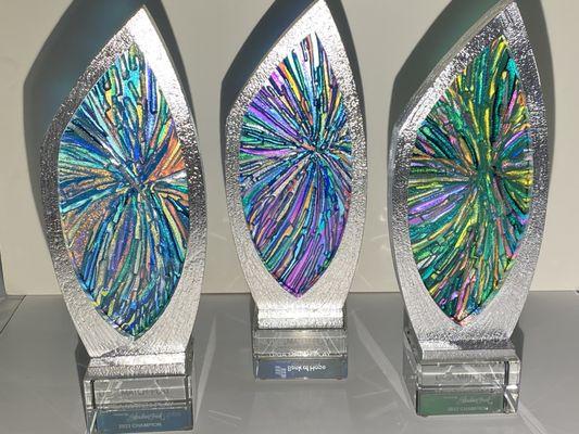 Custom created awards by Domsky Glass