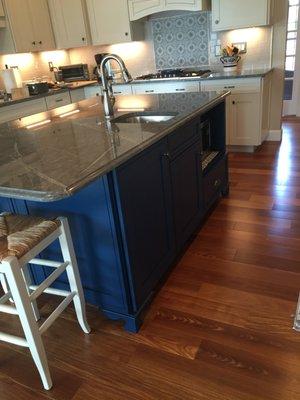 Completed this whole kitchen remodeling. Countertops, flooring, backsplash, cabinets, etc. We can help turn your ideas into a reality.