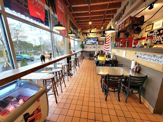 The dining area