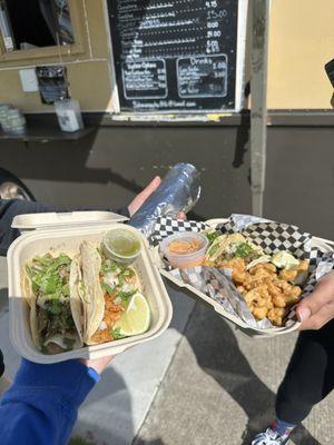 Street tacos and fried cauliflowers