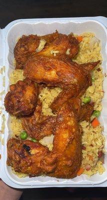 Chicken wings with Roast Pork Fried Rice